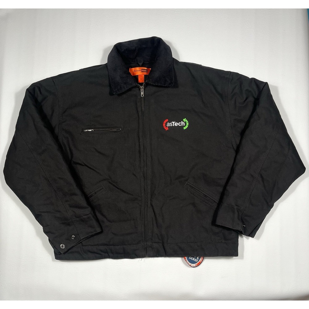 CornerStone Bomber Jacket Mens Large Black Quilted Lined Workwear J763